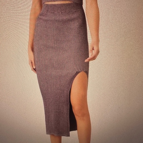 Le Ore Purple Rimini Ribbed Knit Skirt size large - Picture 1 of 6